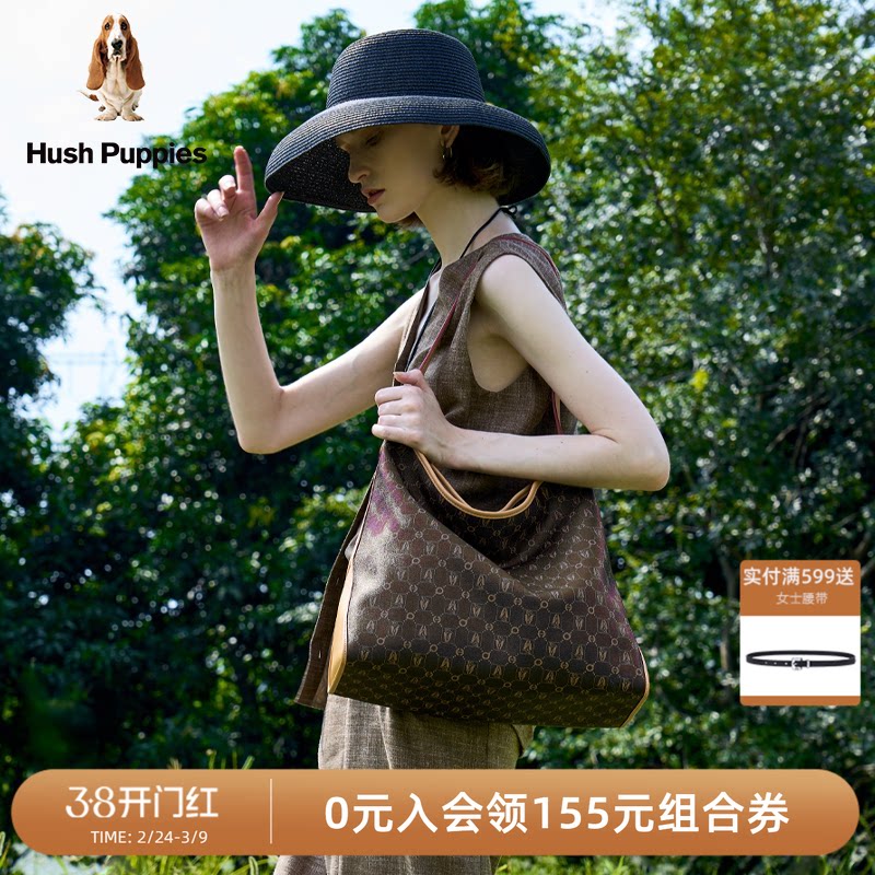 暇步士女包新款老花hobo包大容量通勤单肩包女斜挎包腋下包托特包