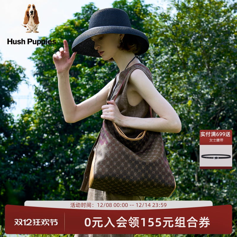 暇步士女包2025新款经典老花hobo包大容量单肩包腋下包大托特包女