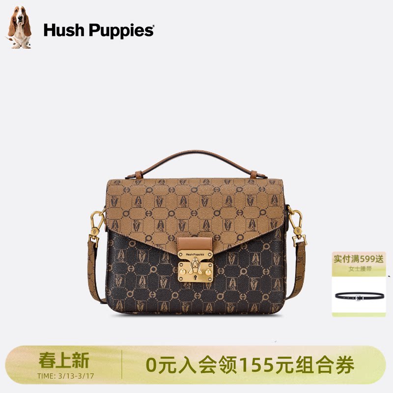 暇步士女包2026新款时尚轻奢手提斜挎包老花百搭通勤小方包单肩包