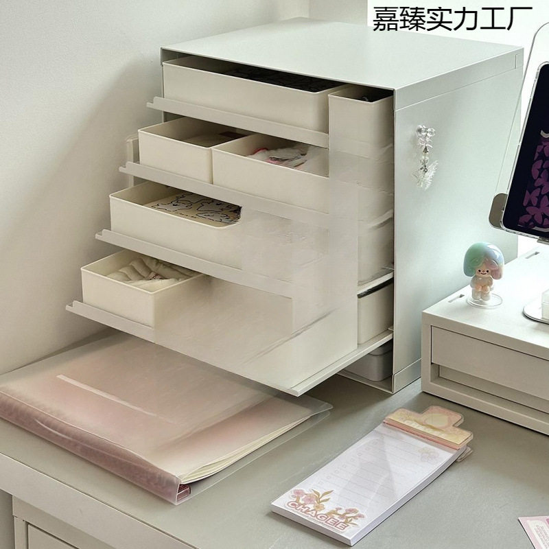 新款桌面信封置物架信盘克维索玄关抽屉式分层首饰化妆品收纳盒风