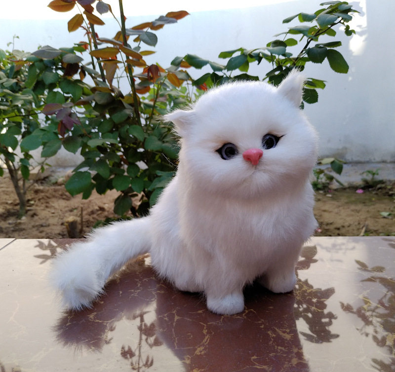 仿真动物仿真猫咪假猫 会叫的猫 装饰品家居猫摆件橱窗场景布置