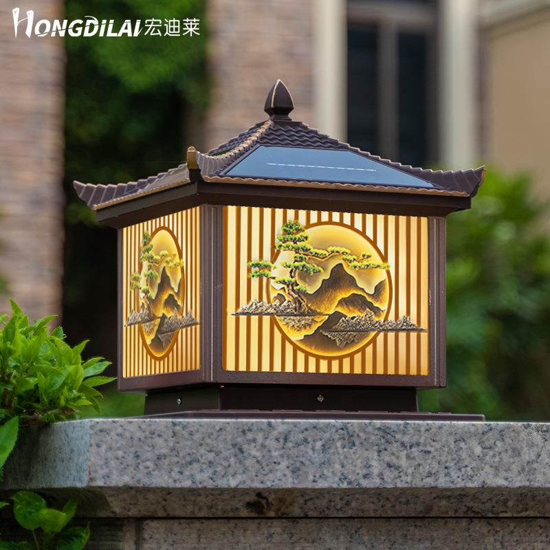 太阳能柱头灯庭院大门灯创意设计围墙灯户外防水柱子别墅大门柱灯