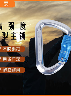 SUT40KN大拉力通用d型铝合金攀岩自动主锁环形挂钩登山承重安全扣
