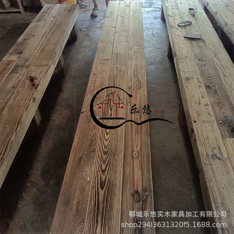 风化榆木板材家装实木衣橱隔板窗台飘窗榆木桌面置物板材架餐桌面