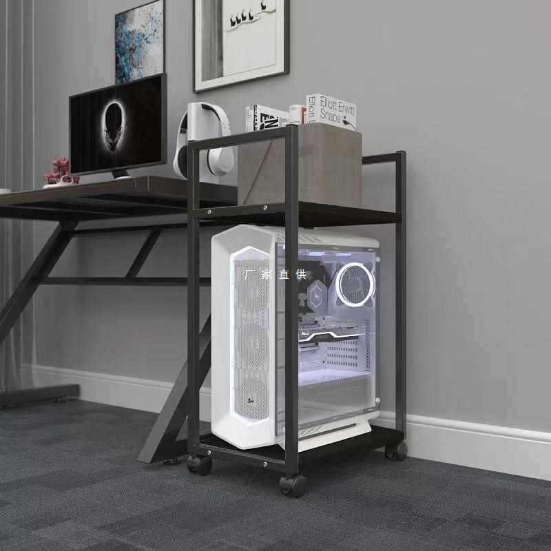 电脑主机托架台式机箱移动落地办公室针式多层打印机置物架子一体