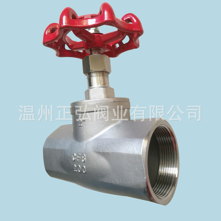 现货供应 304不锈钢B型截止阀 J11W-16P截止阀 CF8M阀门内螺纹