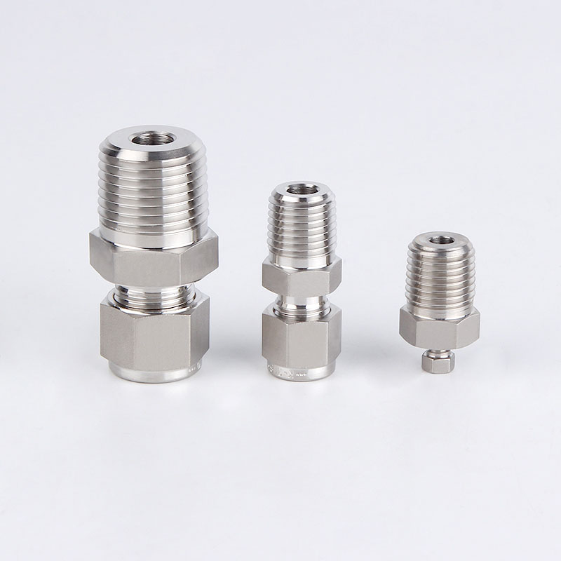 NPT316不锈钢1/8外螺纹转卡套 直通转接头 6 8 10 12mm