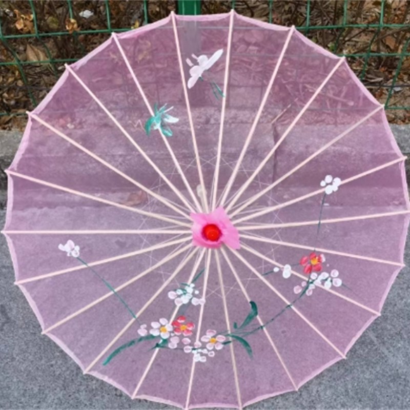 演出道具舞蹈绢布透明伞广场舞回娘家民族风旗袍工艺伞表演旗袍伞