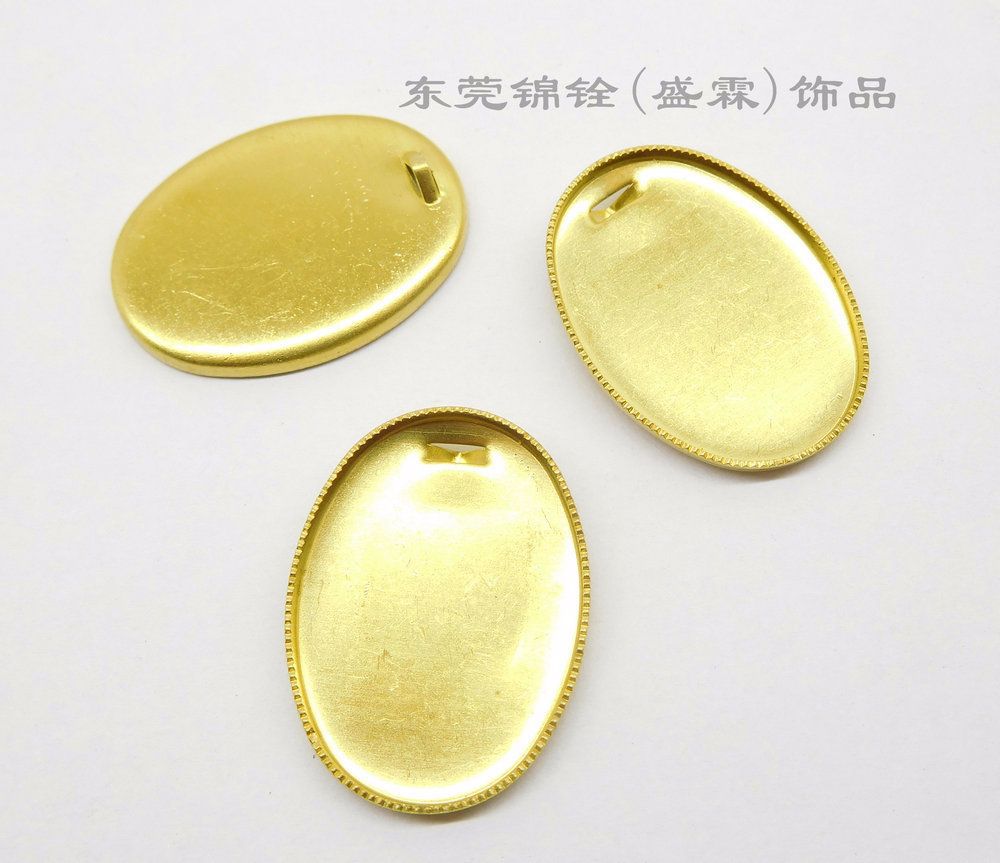 椭圆形牙盘背吊牙盘DIY饰品配件时光宝石底托