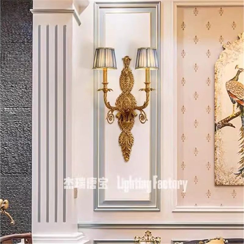 欧式全铜壁灯法式客厅高档大型走廊玄关创意过道别墅墙灯