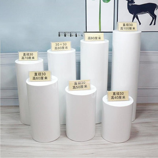 圆型木制圆柱高档烤漆展示台立柱展台展柜橱窗陈列柜模特道具底座