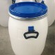 60L白色塑料桶圆桶法兰桶60KG抱箍食品级桶大口化工桶大容量油桶