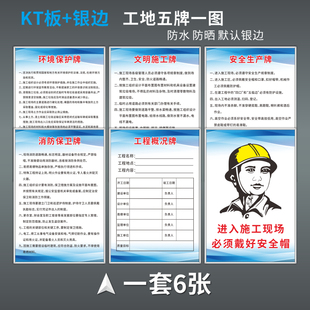 建筑工地五牌一图安全标识牌八大员岗位职责制度牌十牌两图现场警