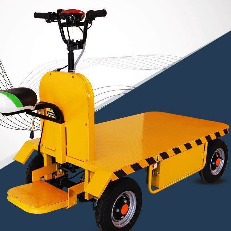 山东加长电动平板车四轮工地倒骑驴搬运车手推工程拉货四川
