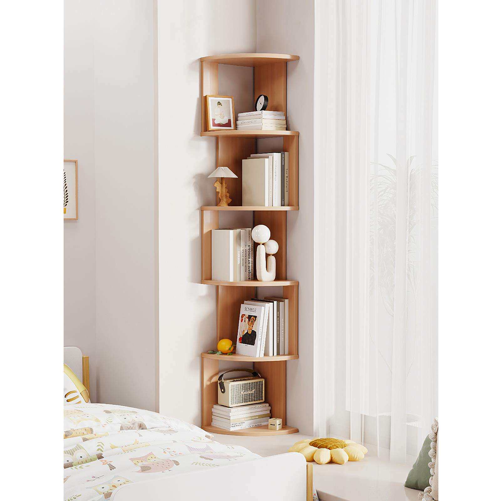 实木转角书柜拐角书架飘窗柜角柜北欧客厅卧室现代简约置物架落地