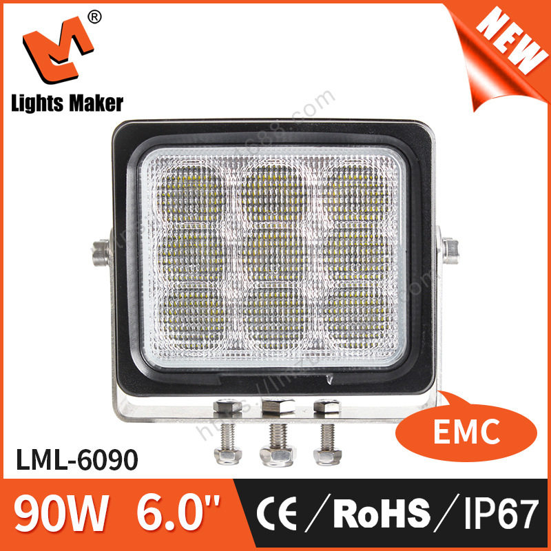 LED 工作灯 机械灯 汽车 货车卡车 倒车灯车顶灯前杠灯 6090  90W