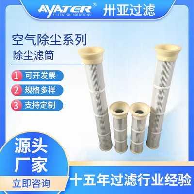 卅亚过滤 脉冲褶式2米除尘滤筒 替代布袋除尘长滤筒 350*240*2000
