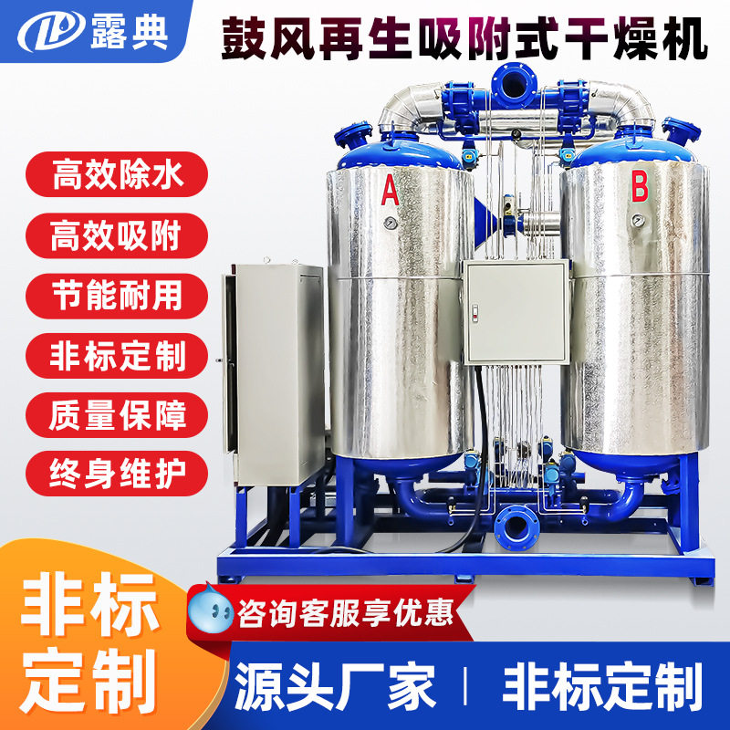 露典零耗气鼓风热工业级吸附式干燥机压缩空气结晶净化环保吸干机