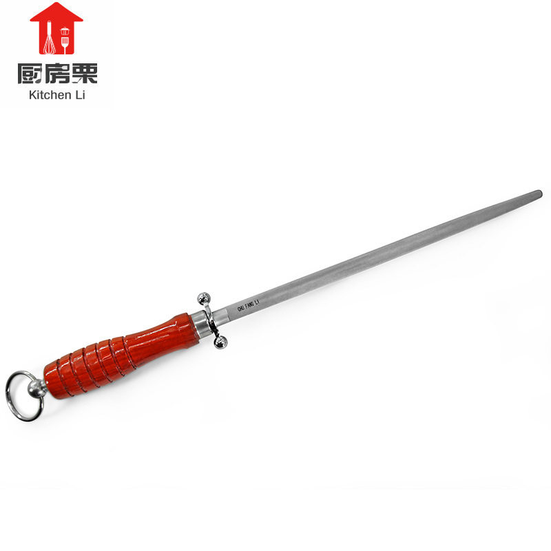 细纹磨刀棒12寸木柄磨刀棒牛头磨刀棍 卖肉杀猪磨刀棒磨刀器