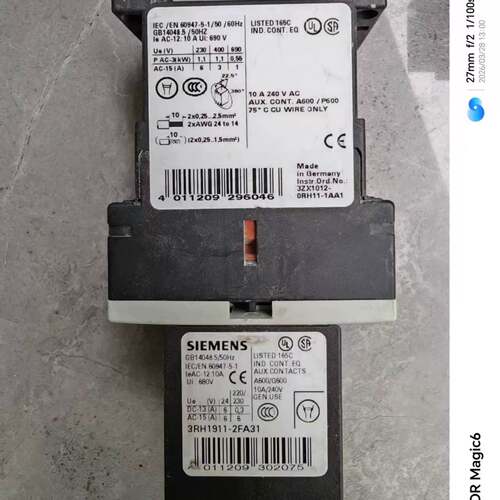 可维修3RH1911-2FA31西门子交流接触器3ZX1012议价