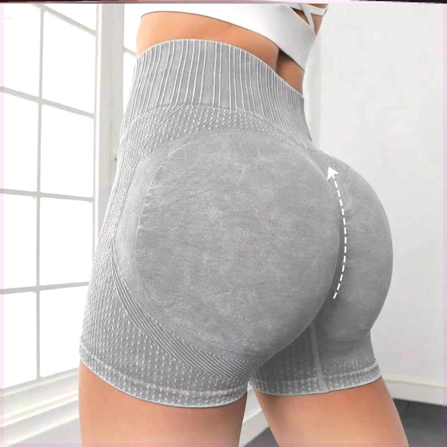 运动健身短裤女外穿高腰收腹提臀紧身欧美三分瑜珈裤夏季薄款跑步