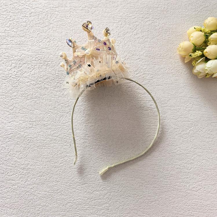 生日帽子女童公主宝宝生日帽高级感儿童款生日发箍仙女头纱派对用