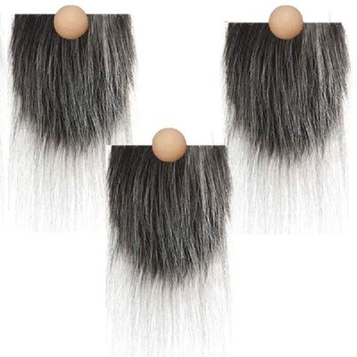 Gnome Beads and Fake Beards 6pcs/set Faux Fur Dwarf Beard Wo