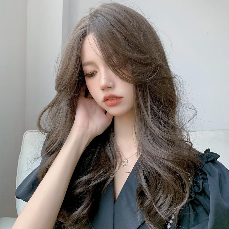 假发女长发中分八字刘海长卷发仿真人发丝大波浪自然蓬松全头套式