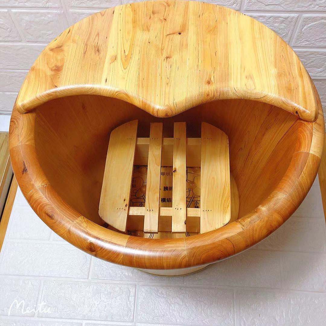 泡脚洗脚木桶家用木质脚盆40cm过小腿养生足浴木盆实木保温泡脚桶