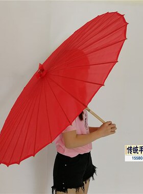 好货包邮大红色纯色伞舞蹈伞古典道具伞流苏伞工艺伞油纸伞装饰伞