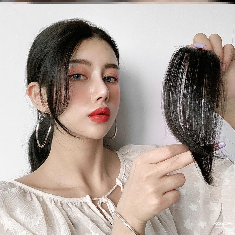 网红八字浏海法式圆脸逼真无痕修脸留海假浏海浏海片微卷前额龙须