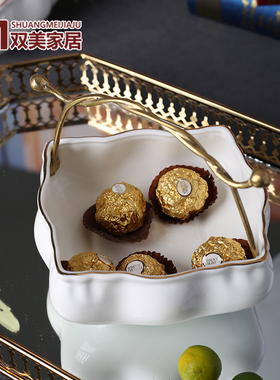 玄关放钥匙收纳入户摆件进门口招财客厅鞋柜装饰创意奢华新中式瓷