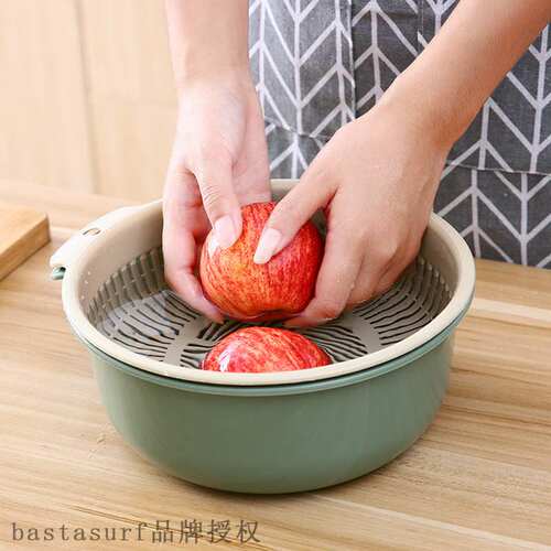 极速Kitchen double-layer fruit and vegetable plastic color c