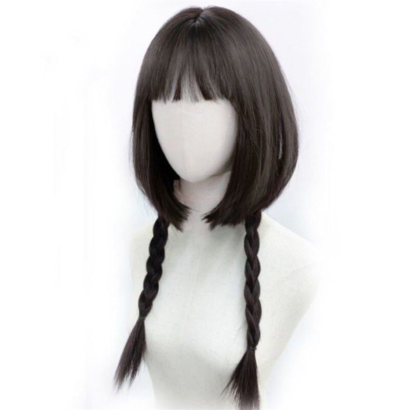 水母头假发片公主切长直发仿真人发丝自然全头套整顶发套空气刘海