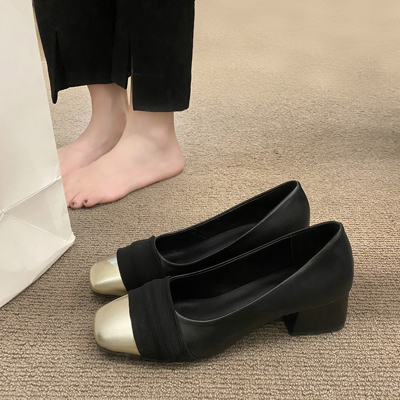 玛丽珍鞋子女2023新款夏季法式晚风配裙子高跟鞋粗跟百搭气质单鞋