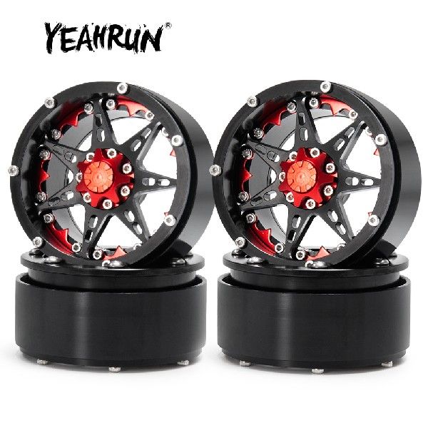 YEAHRUN 1/2/4pcs Metal Wheel 2.2 Beadlock Wheels Rims for 1/