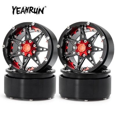 YEAHRUN 1/2/4pcs Metal Wheel 2.2 Beadlock Wheels Rims for 1/