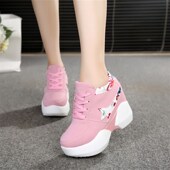 单鞋 内增高运动鞋 2020百搭韩版 坡跟厚底超高跟休闲鞋 春季 女士新款