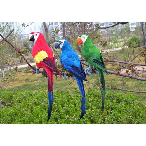 极速Artificial Feather Bird 45cm Parrot Ornament Bird Home A