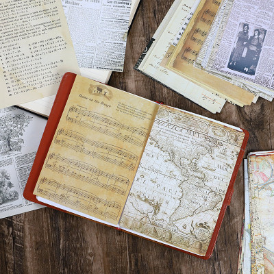 极速Yoofun Junk Journal Retro Map Material Paper DIY