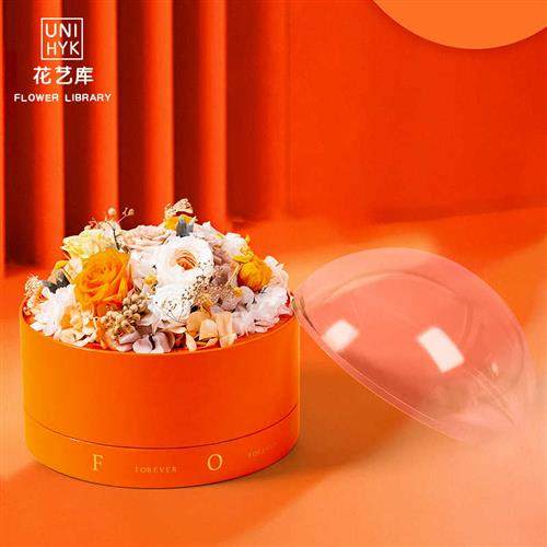 教师节高档透明压克力时光球花盒情人节双层巧克力鲜花包装盒子