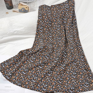 beach high 极速Fashion chiffon all match skirt Summer Print