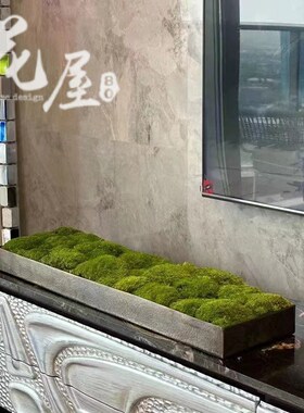 好货中式金属黄铜花器侘寂风永生苔藓盆景酒店样板间茶几玄关装饰