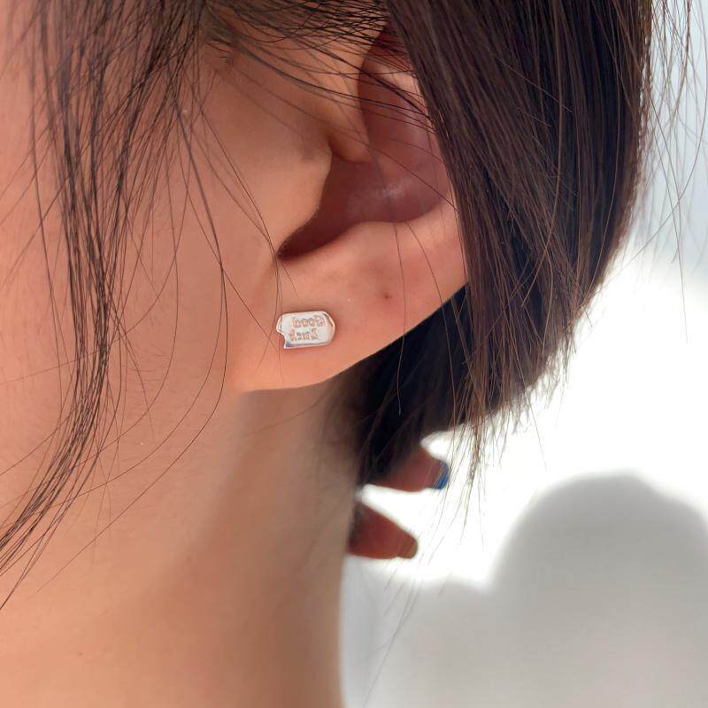 睡觉不用摘的lucky耳针简约女小巧复古精致银耳饰学生简约百搭