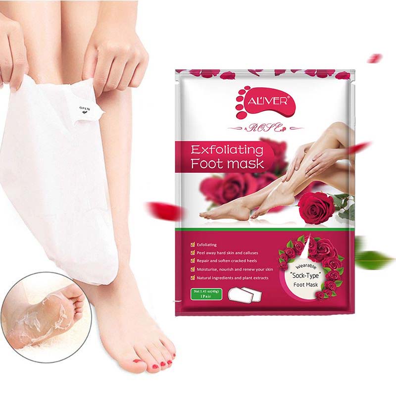 Rose foot mask Exfoliating socks 2 pairs 玫瑰足膜去死皮