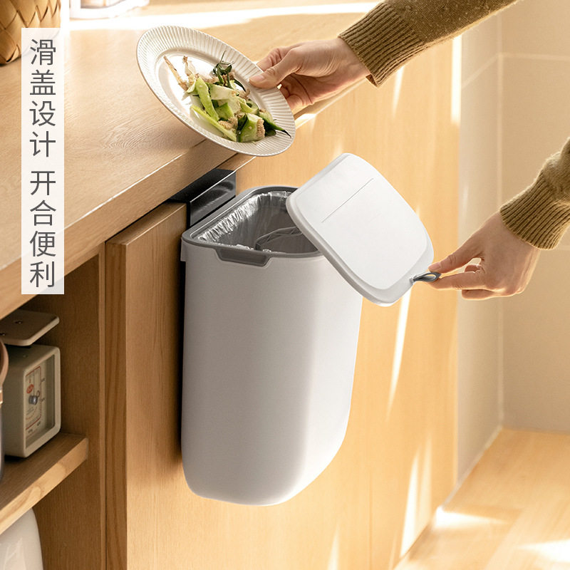 立恒 壁挂式家用整体橱柜门挂式厨余垃圾收纳桶带盖子垃厨房垃圾
