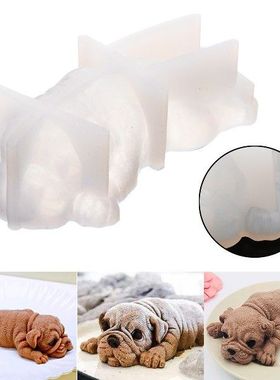 New White 3D Dog Puppy Shape Silicone Mold Mousse Cake Fonda