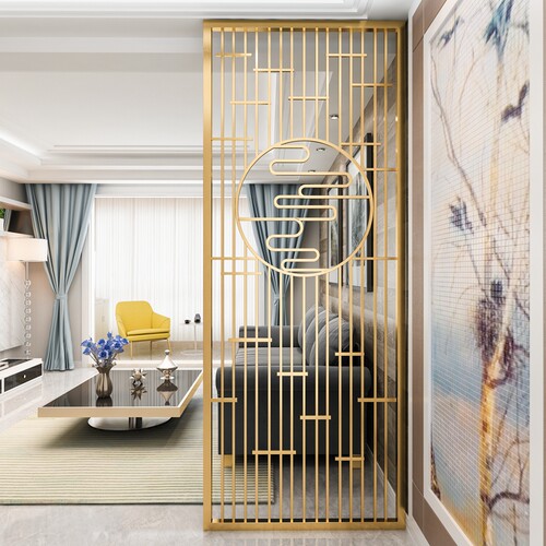 极速拉丝不锈钢屏风隔断金属镂空雕花酒店别墅客厅简约中式玄关花