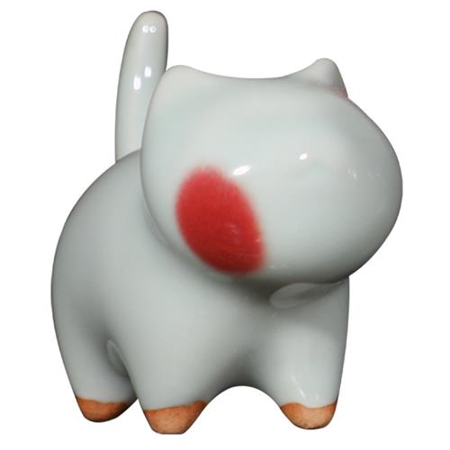 钧瓷桌面猫咪手把件摆件陶瓷可爱小猫创意茶宠猫闺蜜同学生日礼物