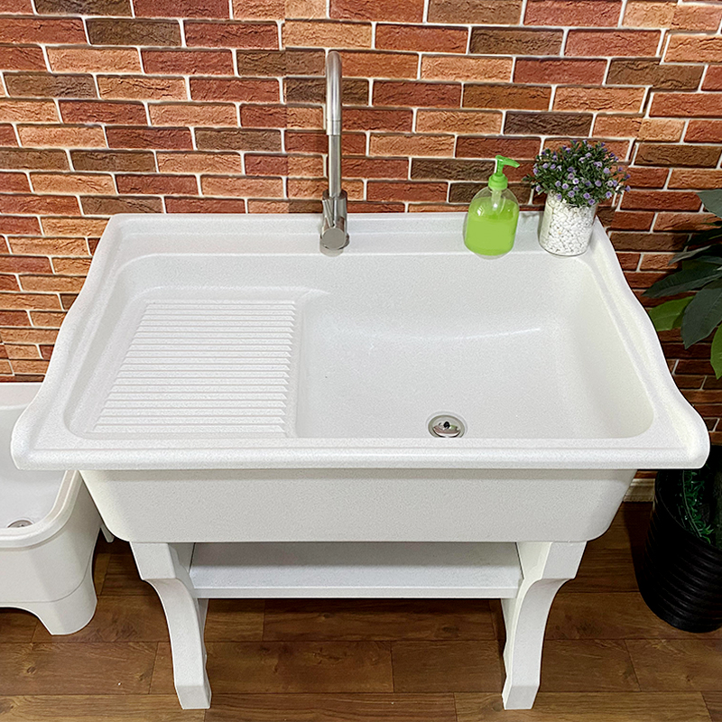 石英石水槽洗衣池洗衣盆柜带搓板阳台庭院室外一体石头洗衣槽家用